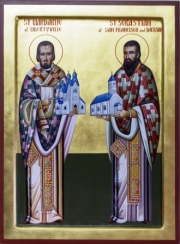 Hand-painted Icon of Sts. Mardarije & Sebastian